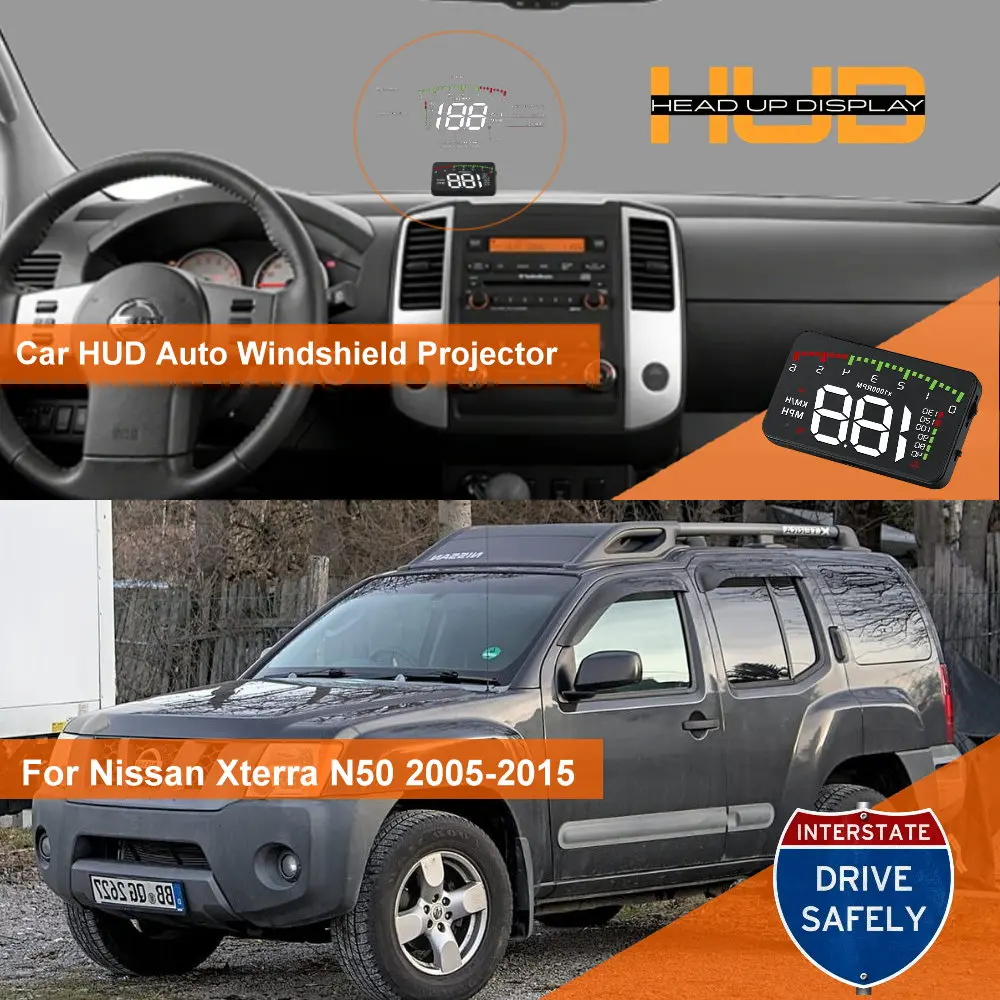 Car HUD Head Up Display For Nissan Xterra N50 2005-2015 Kicks P15 2016-2026 Auto Windshield Projector Accessories