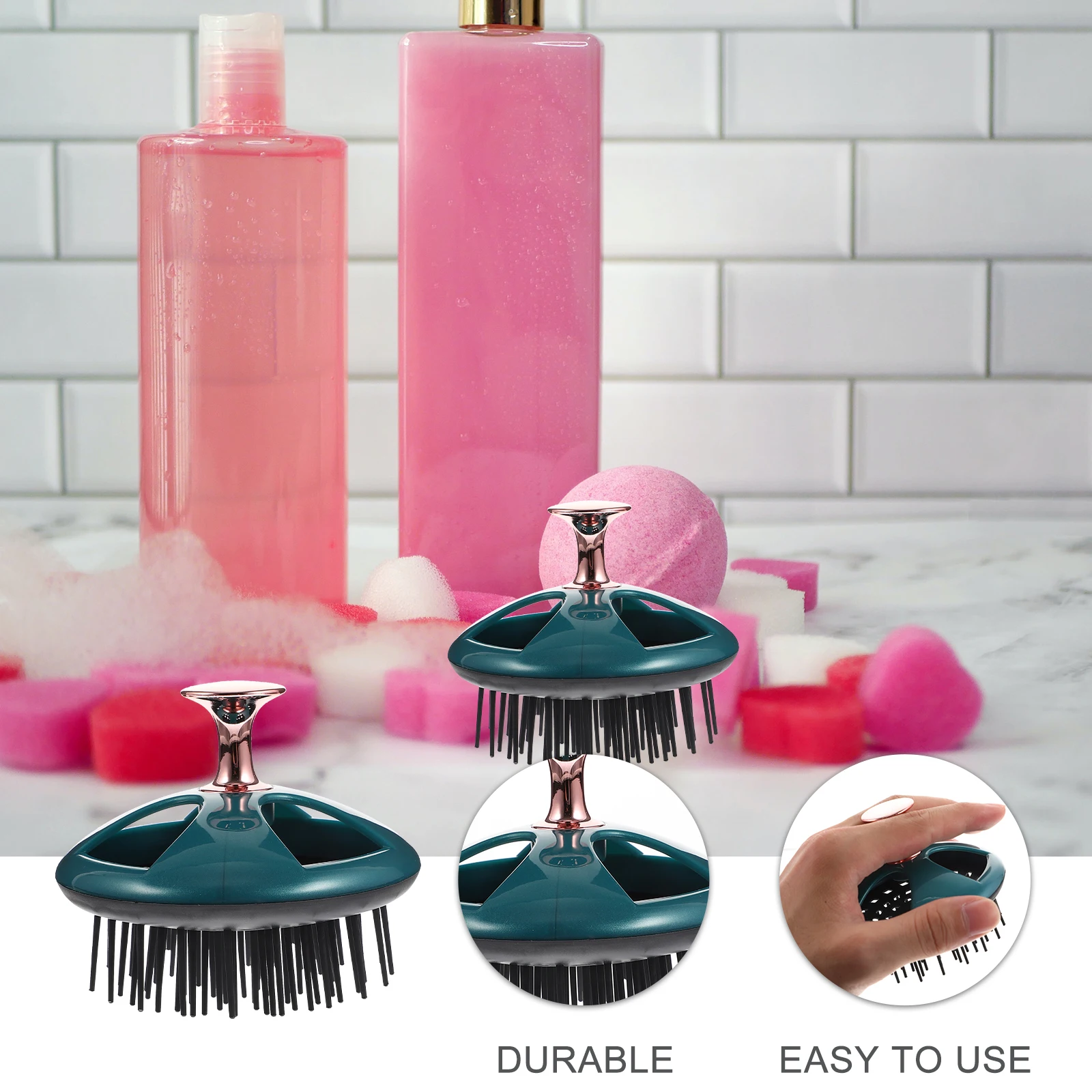 

Shampoo Comb Scalp Scraper Massager Wear Resistant Brush Exfoliator Travel Home Use Suitable All Hair Types Safe High Grade