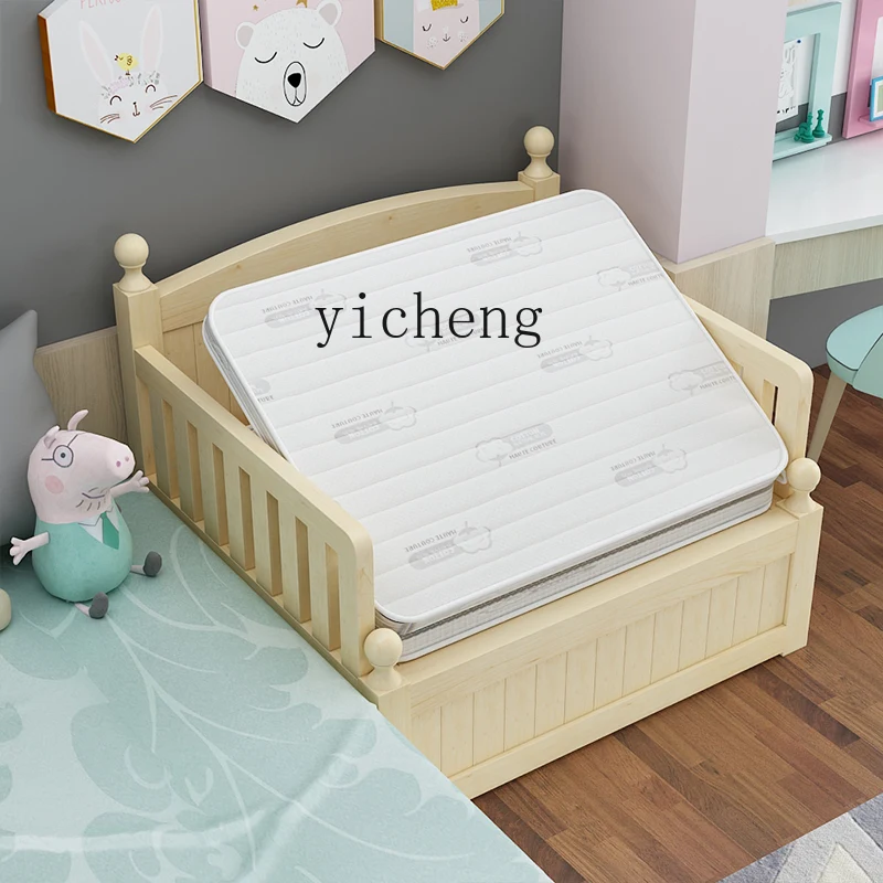 Tqh Solid Wood Children's Telescopic Bed Folding Baby Splicing Bed Multi-Functional Push and Pull Dual-Use Widened