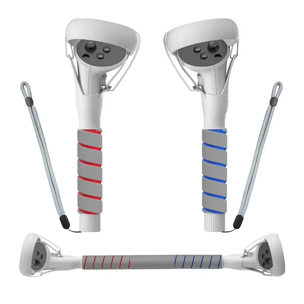 L77A Handle Attachments for Controller VR Tag Long Arms Grips for Meta Beat Saber Golf Games Gray
