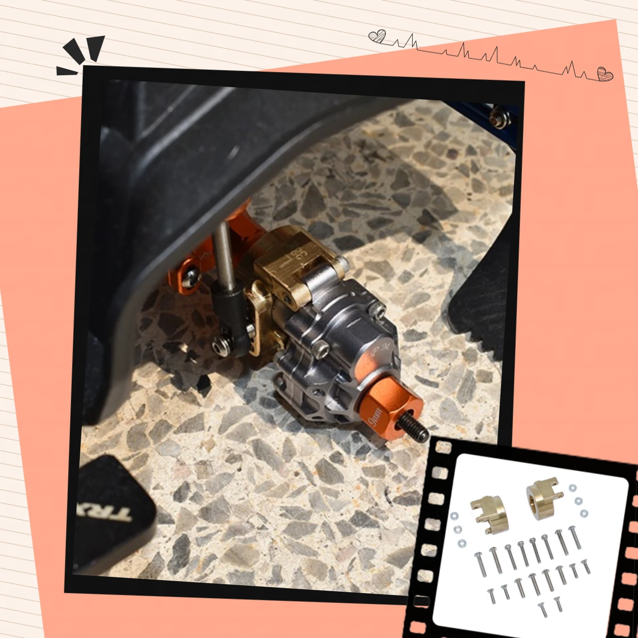 

Латунные крепления задней коробки передач GPM с несколькими отверстиями для позиционирования для TRAXXAS 1/10 TRX4 Defender Trail Crawler