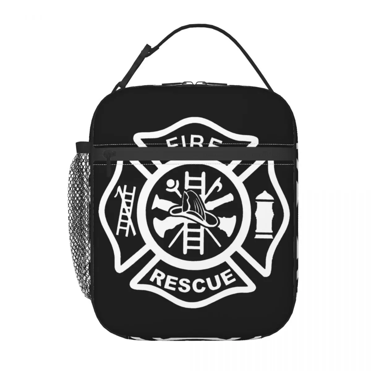 Fire Rescue Firefighter Insulated Lunch Bag for Outdoor Picnic Waterproof Thermal Cooler Lunch Box Women Kids