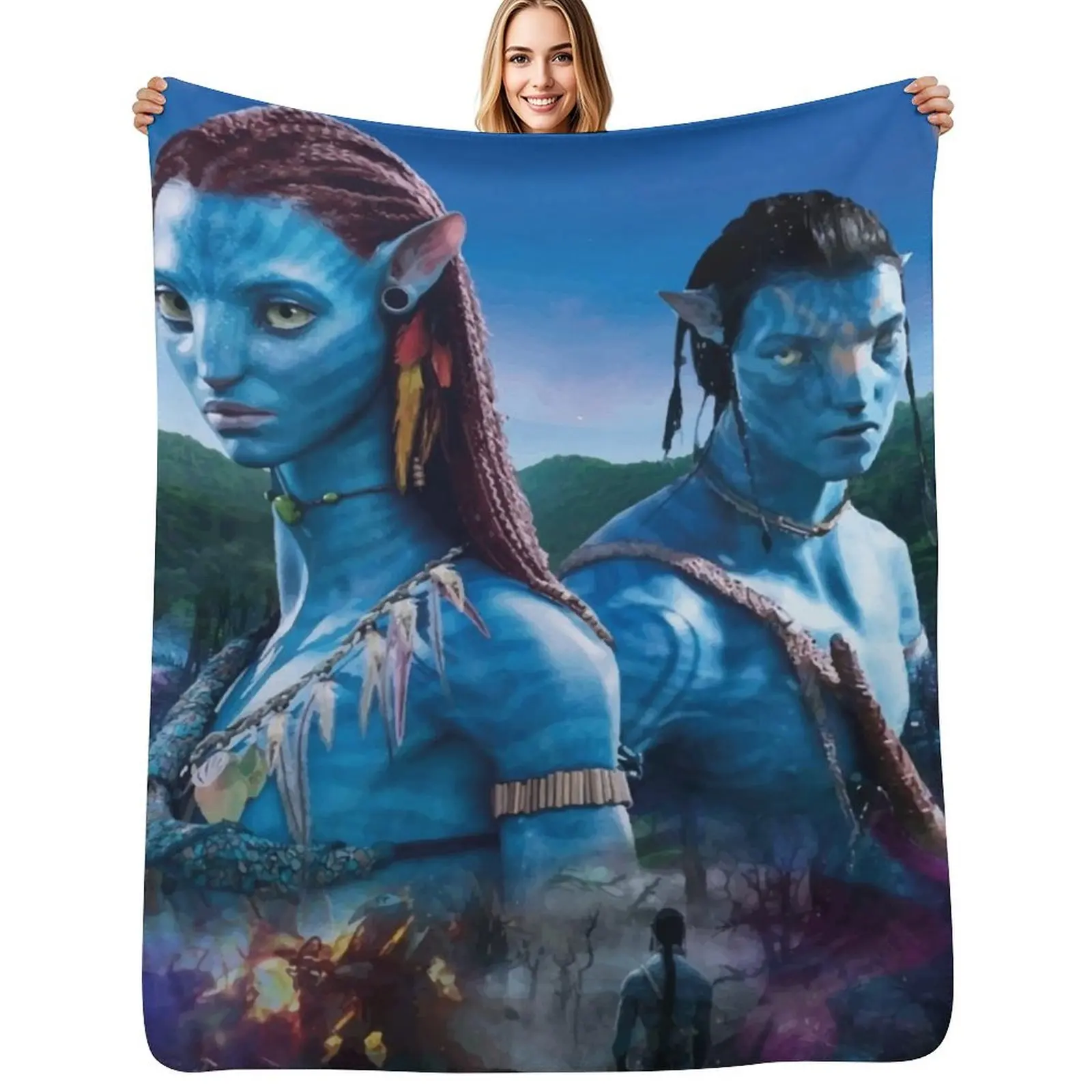 AVATAR Throw Blanket Fuzzy Plush Throw Blanket for Sofa Chair