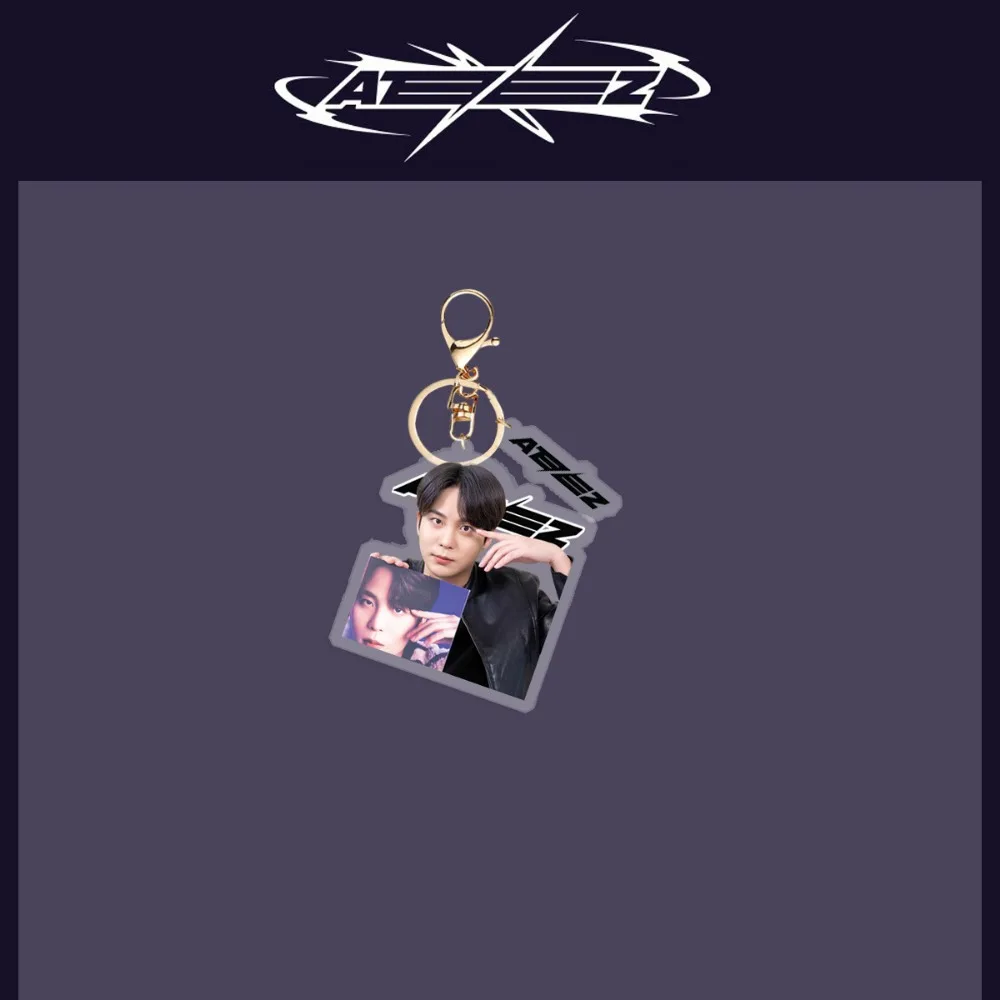 KPOP ATEEZ New Acrylic Keychains Hongjoong Seonghwa Yunho Yeosang Aniteez Keyring Bag Pendant Wooyoung Fans Collection Gifts