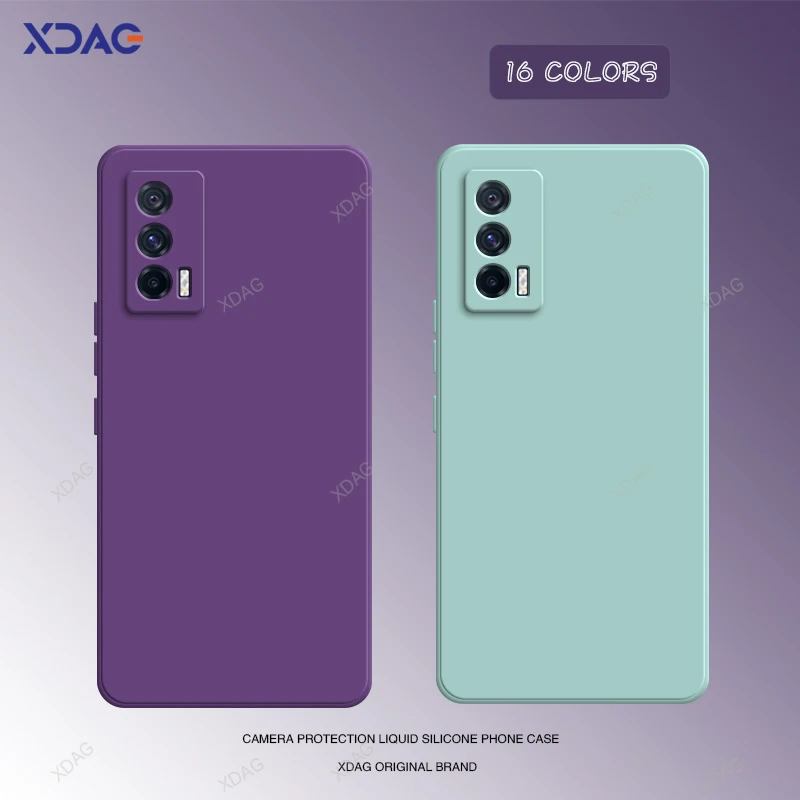 

Original Phone Case for vivo iQOO Neo5 5G 6.62" V2055A Solid Color Lens Protection Square Simple Liquid Silicone Soft Back Cover