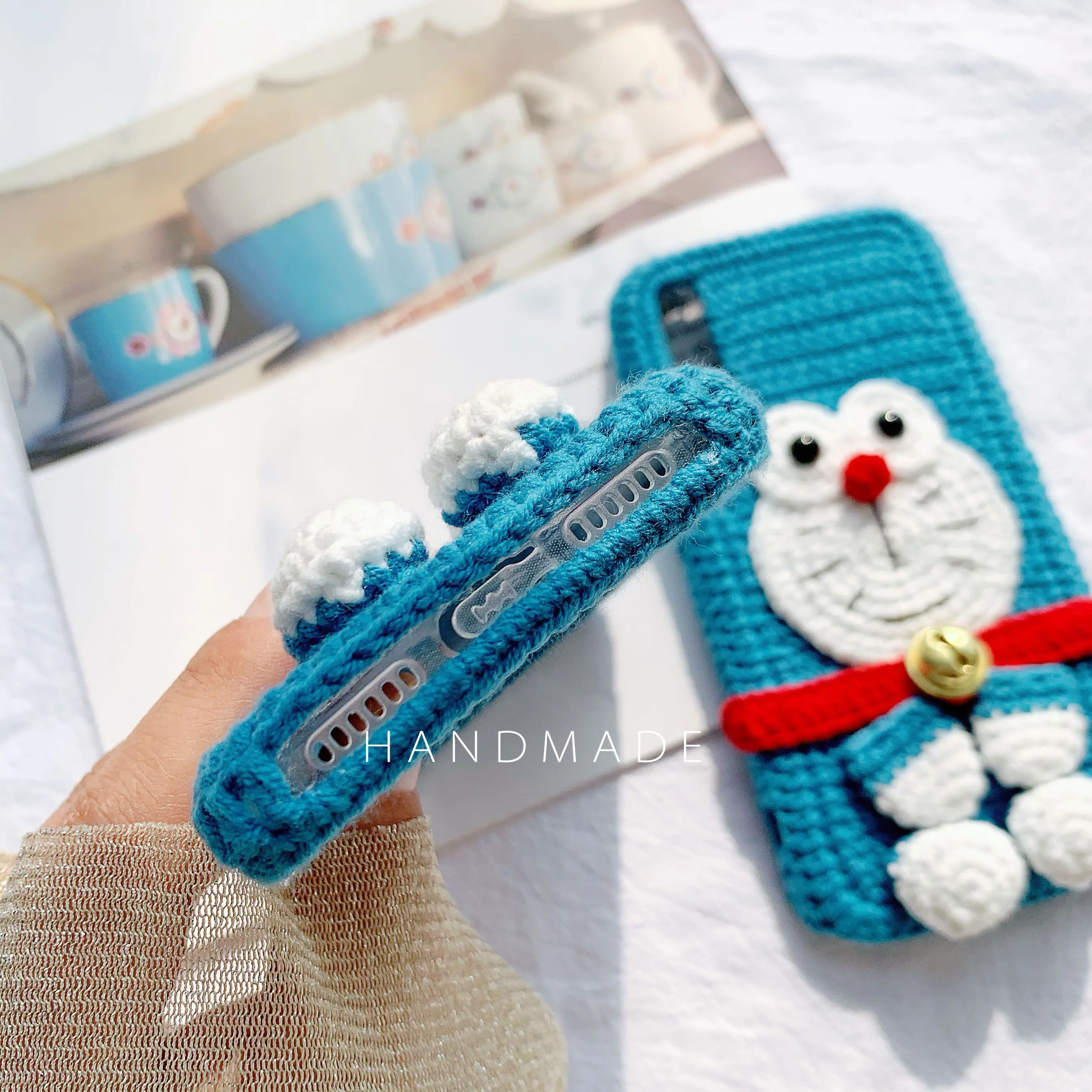 เคสป้องกันสำหรับตกแต่งโทรศัพท์มือถือลายการ์ตูนตุ๊กตาถักโครเชต์แบบสร้างสรรค์รูปแบบต่างๆสามารถปรับแต่งได้