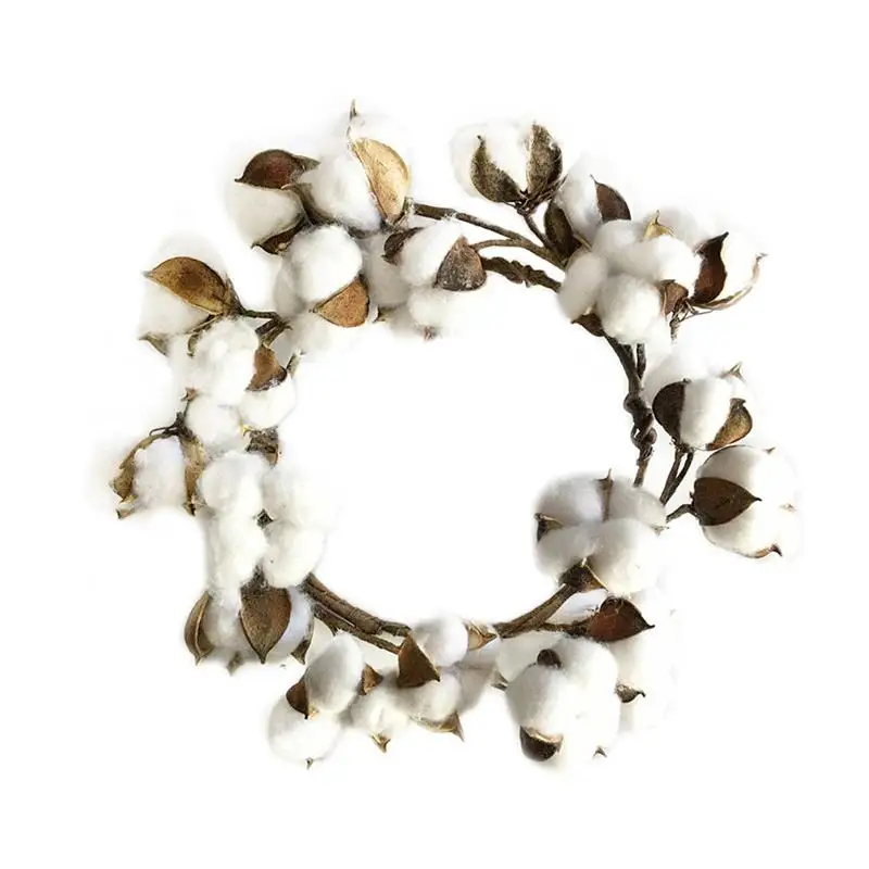 

1pc Cotton Wreath Vintage Simulation Farmhouse Wreath Garland Christmas Decoration for Office Home Front Door