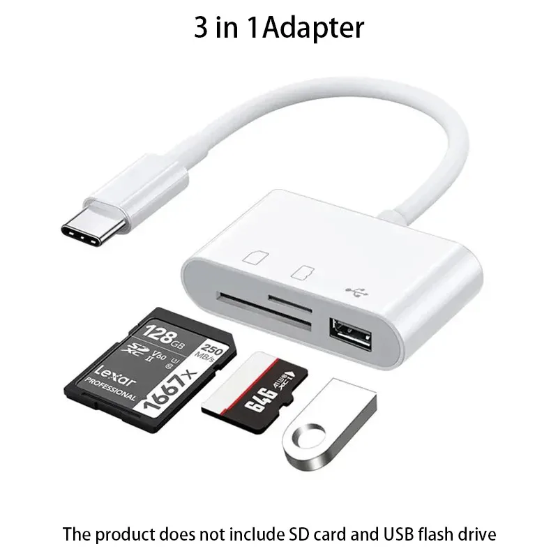 

Fro 3 In 1 Typ-C Adapter TF SD Memory Card Reader OTG USB C USB2.0 Card Connector For Samsung Xiaomi Macbook