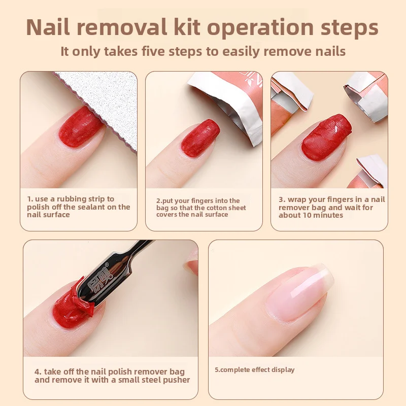 Nail Remover Bag Nail Art Special Disposable Cleaning Alcohol Nail Remover Towel Does Not Hurt Nail Remover Supplies Set