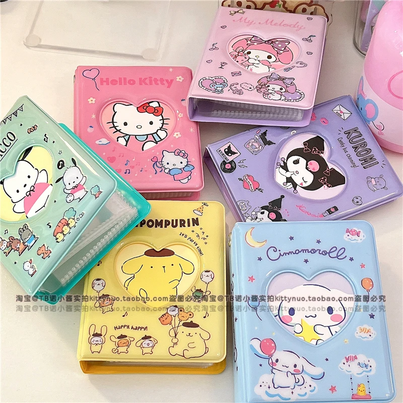 Sanrios Kuromi Melody Photo Album 3 Inch Photocard Holder Kawaii Hello Kittys Idol Card Collect Book 40 Pockets Mini Binder Gift