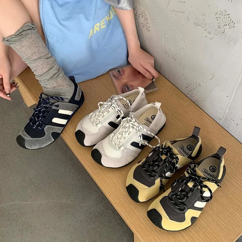 

Retro Fashion Casual Sports Single Shoes for Women 2025 New Spring Mesh Breathable Comfortable Versatile Low Top Chunky sneakers