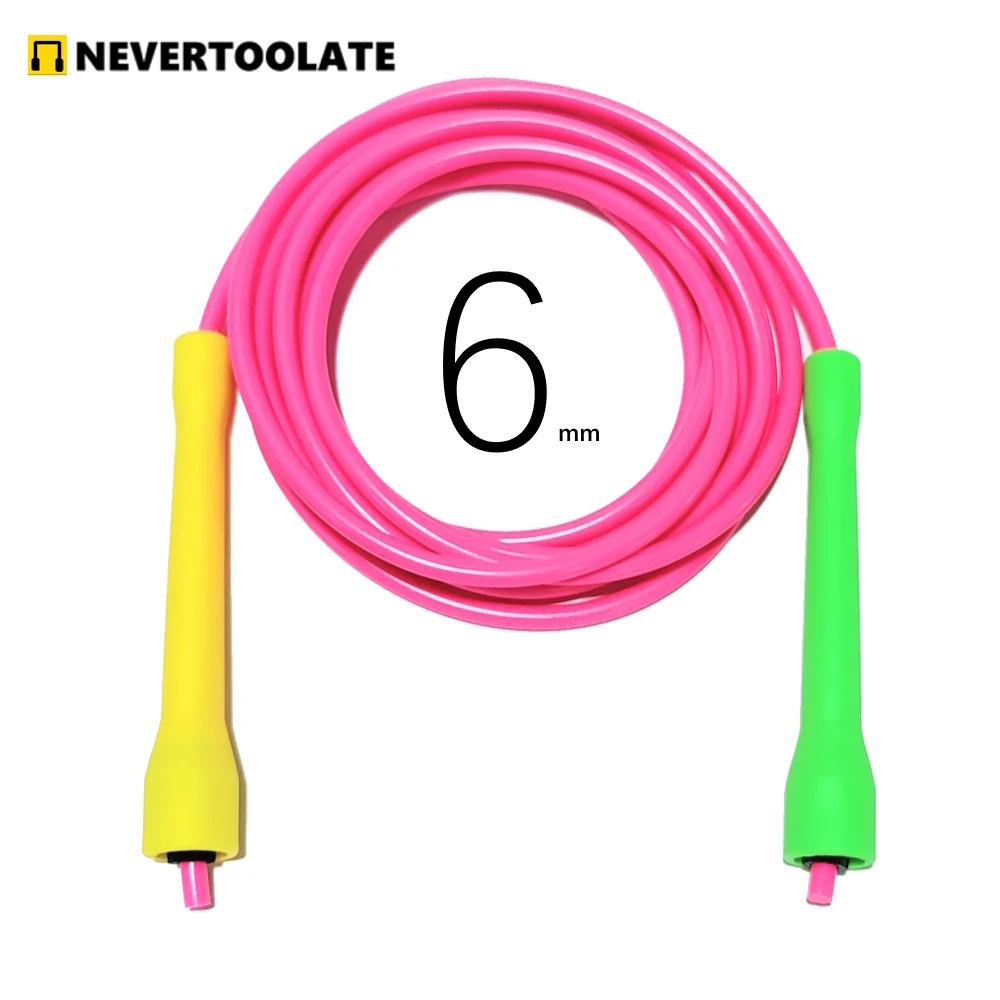 5mm 5.3mm 6mm thick rope cc HANDLE 2.8-3.2 meter long pvc skipping jump rope adult speed rope diameter fitness crossfit cheap