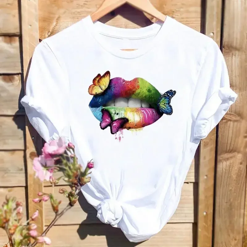 

Футболка с графическим принтом и коротким рукавом, милая весенне-летняя рубашка, женская футболка, женские футболки с леопардовым принтом в виде сердца, модная эстетичная одежда