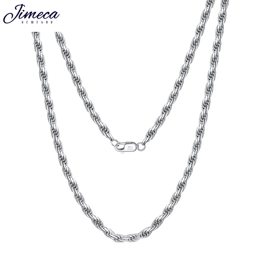 

Silver 925 simple necklace for men & women, 2.3mm Rope style Neck chain, Jewelry DIY making supply , 40cm 45cm 55cm 60cm