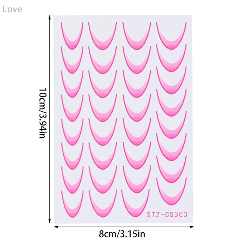 [L & P] 1 قطعة خط التدرج اللون تصميم الفرنسية مسمار الفن ملصقات ذاتية اللصق Ail نصائح أدلة DIY بها بنفسك أدوات الديكور الاستنسل
