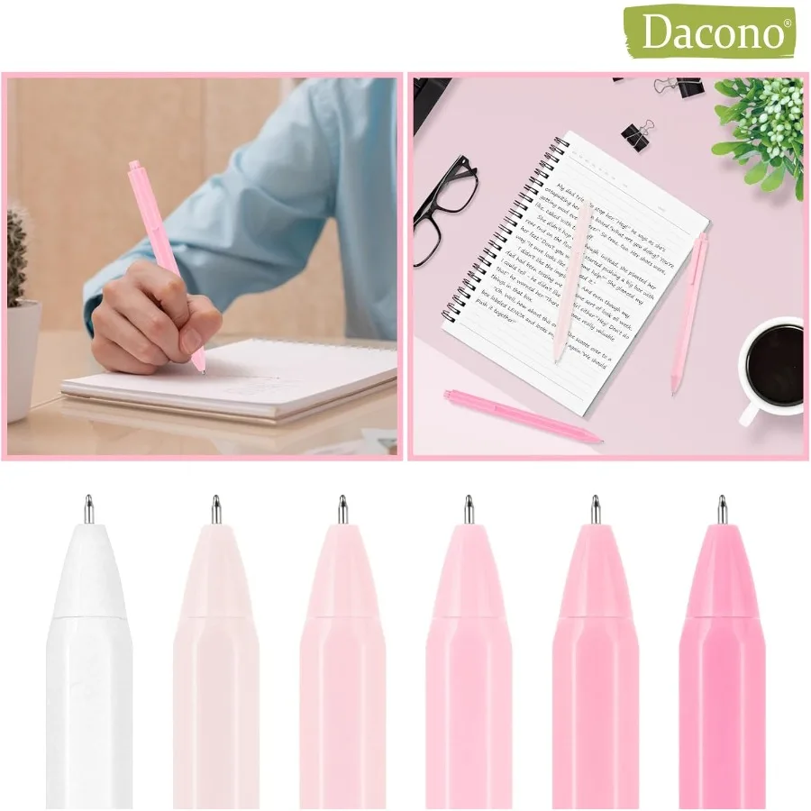 أقلام حبر جاف جمالية معكرون الوردي الباستيل الرول الكرة أقلام 0.5 مللي متر قابل للسحب حبر جل أقلام الحبر الأسود لطيف قلم بسن بلية حزمة