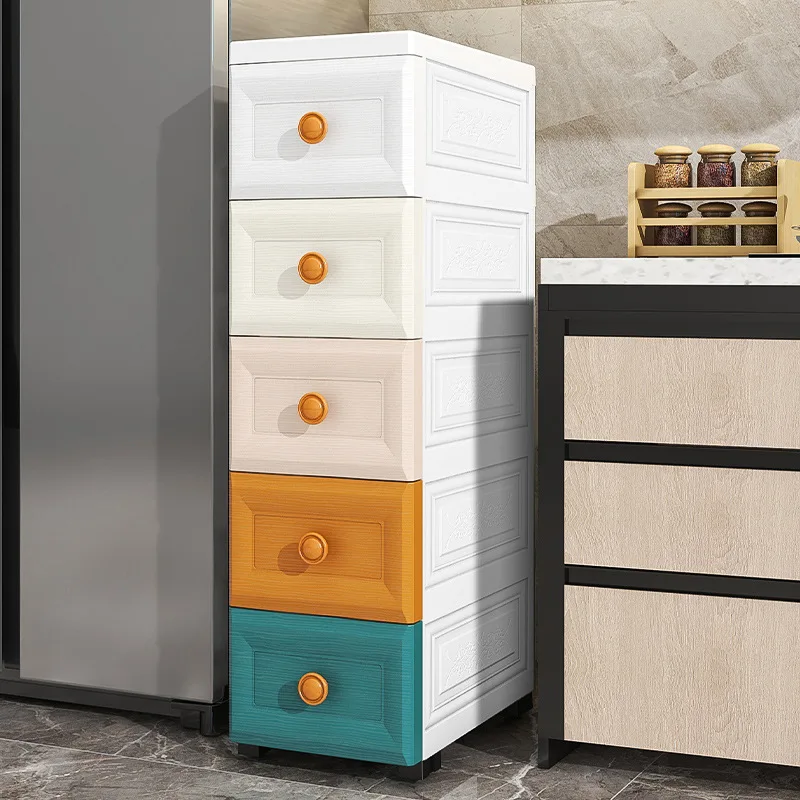 Colorful Wood Grain Storage Cabinet Large Capacity Multi Layer Rack Living Room Kitchen Bedroom Living Room Cabinets