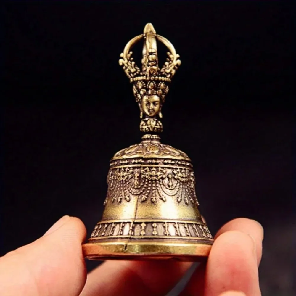 Creative Retro Copper Bell Portable Die-casting Tibetan Bronze Bell Lightweight Bell Pendant Home Decoration Accessories