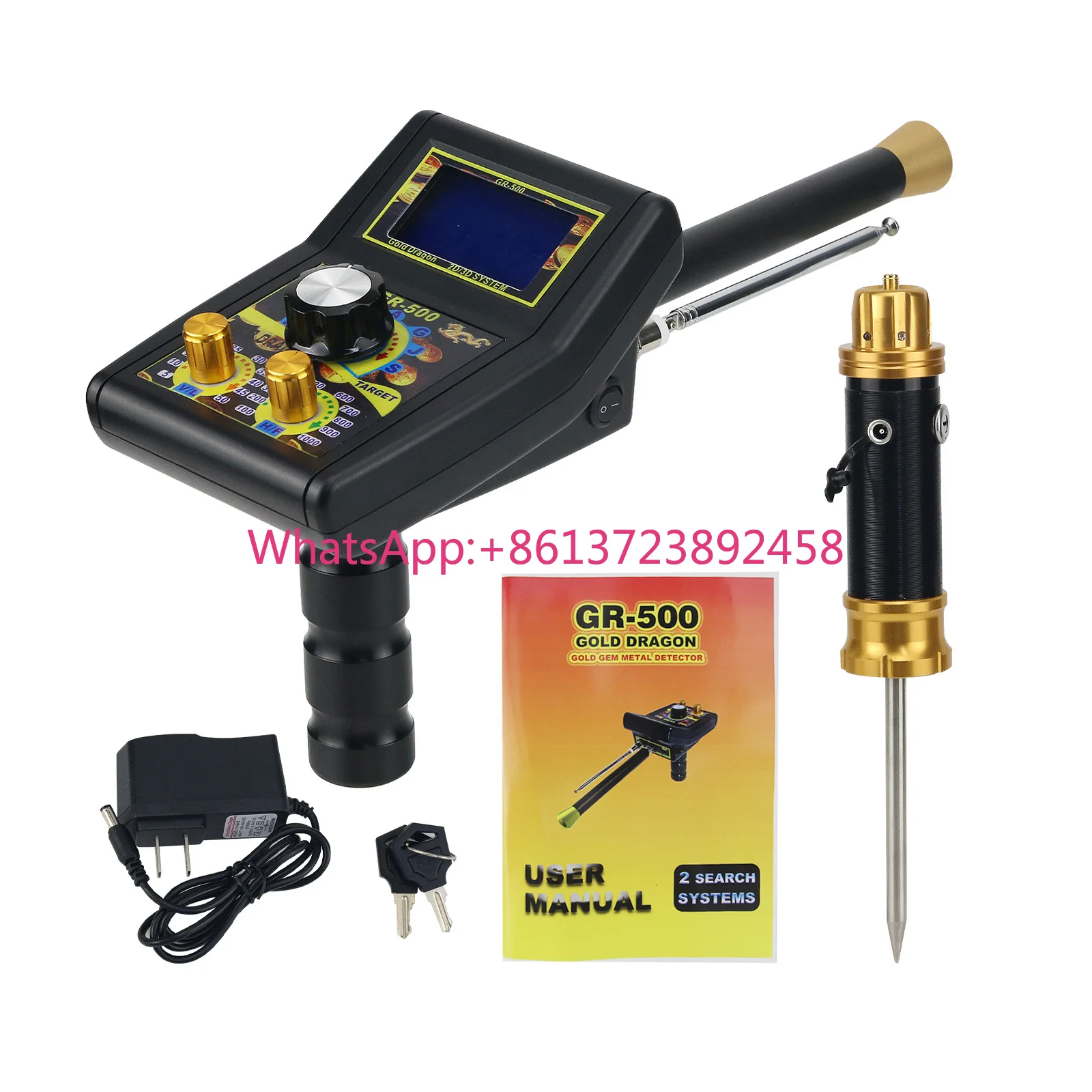 HamGeek GR-500 Gold Detector Gold Finder 4.3 Inch TFT Long Range Metal Detector With Carry Box