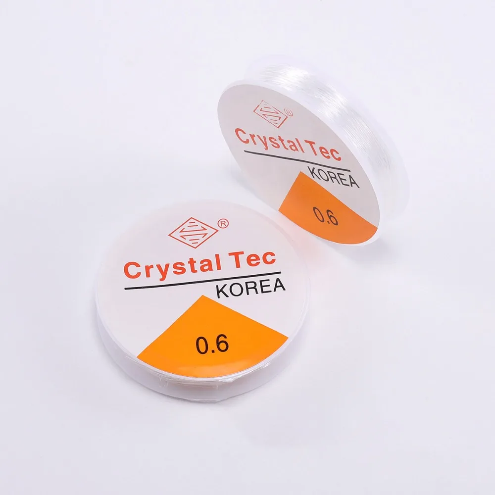 Белый кристалл, эластичный шнур для бусин, гибкие эластичные хрустальные бусины, нить 0,5 0,6 0,7 0,8 1,0 мм, эластичная проволока для изготовления ювелирных изделий