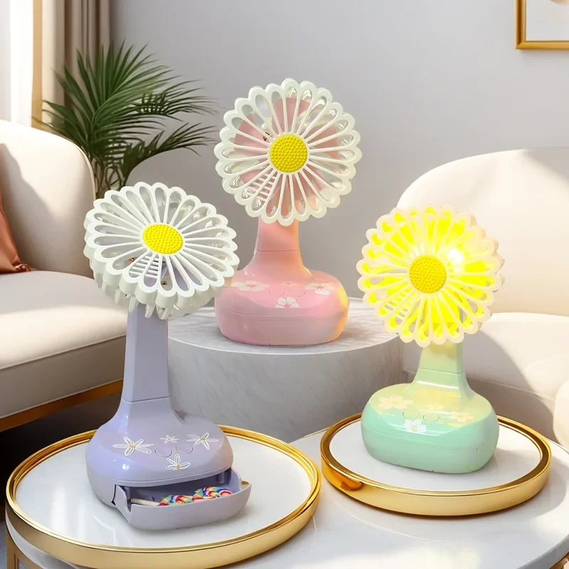 

Портативные портативные вентиляторы с зарядкой через USB, настольный мини-вентилятор с цветком, студенческий офис, летние уличные альпинистские и рыбалки, маленькие вентиляторы 17,5 см