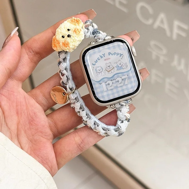 

Милый эластичный ремешок на голову для подруги, совместимый с ремешком iWatch 38 мм, 40 мм, 41 мм, 42 мм, 44 мм, 45 мм, 49 мм, модный ремешок ручной работы