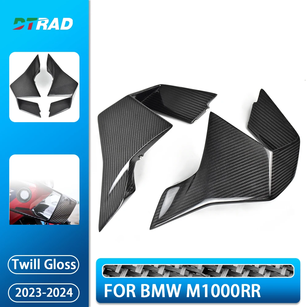 

For BMW M1000RR 2023-2024 Carbon Fiber Fairing Fixed Wing Front Aerodynamic Spoiler Winglet Motorcycle Modified Accessories