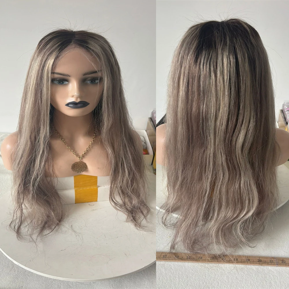 

Cheap Long Full Lace Wig Premium Virgin Human Hair Wigs Ash Blonde Highlights Wig 24 Inch 130 Density $450 Ready To Ship Now
