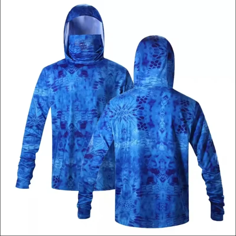 Sudadera con capucha de protecocide solar UPF 50 + para hombre, camisas de manga larga ligeras con protezione solare, fps, UV, par