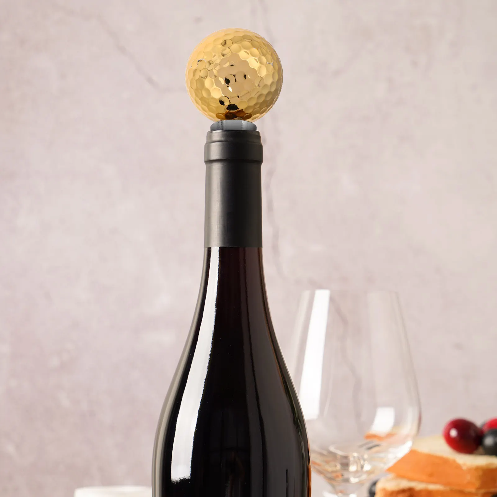 Novelty Golf Ball Wine Stopper Creative Metal Alloy Silicone Rubber Bottle Cap Seals Fresh Preserves for Home Party Wine Decor
