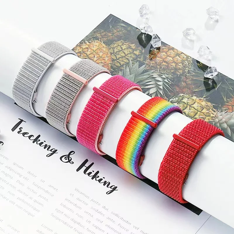 20mm Woven Wrist Strap For Samsung Galaxy Watch3 41mm Breathable Watchband For Galaxy Watch 42mm Active 1/2 Bracelet Accessories