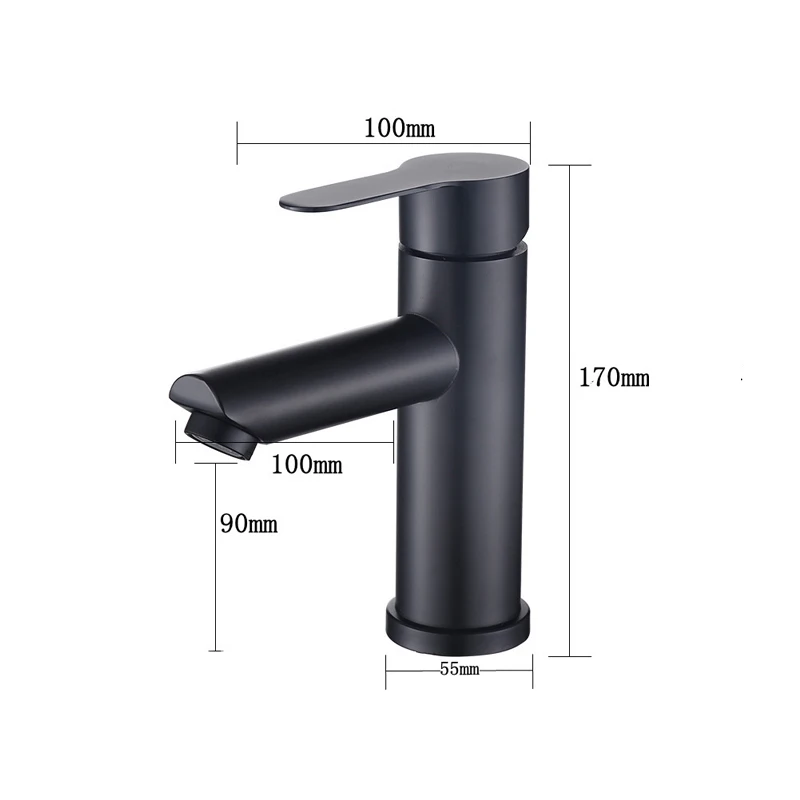 Basin Sink Bathroom Faucet Deck Mounted Hot Cold Water Basin Mixer Taps Matte Black Lavatory Sink Tap Crane