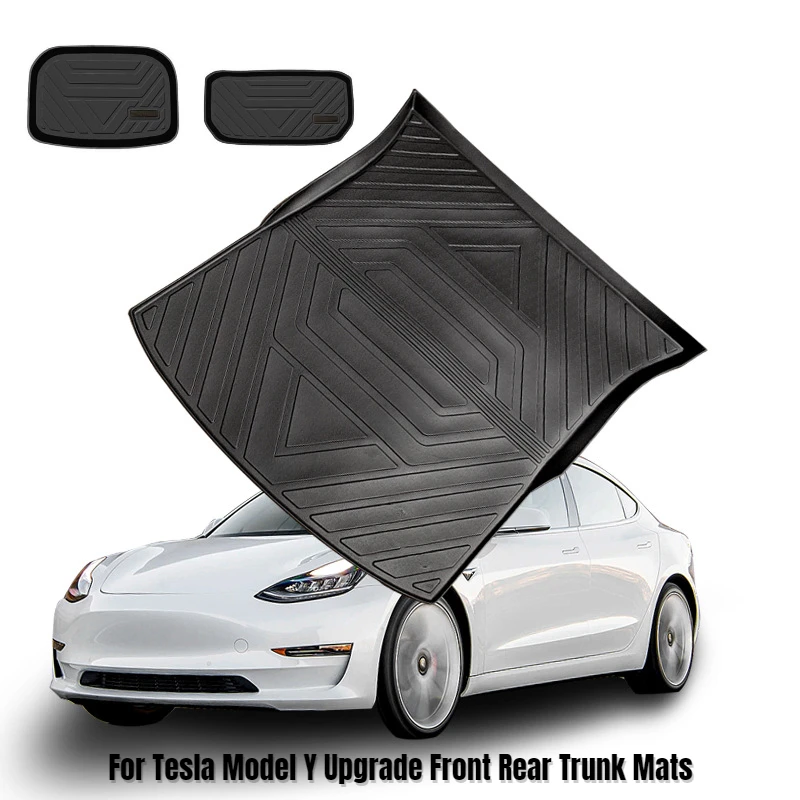 

Улучшенные передние и задние коврики для багажника Tesla, Пылезащитный Водонепроницаемый защитный поднос, автомобильные аксессуары