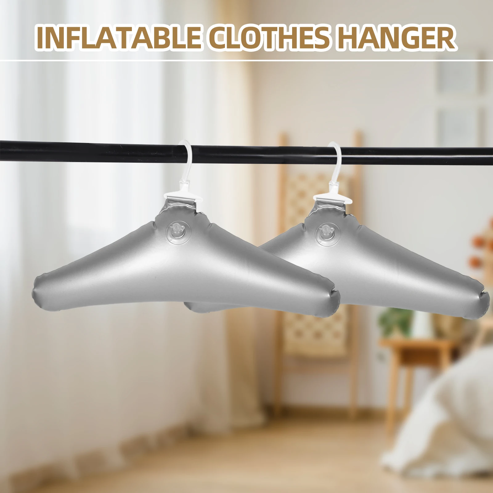 

3Pcs Inflatable Clothes Hangers Lightweight Foldable Portable Travel Drying Prevents Wrinkles Multifunctional Closet