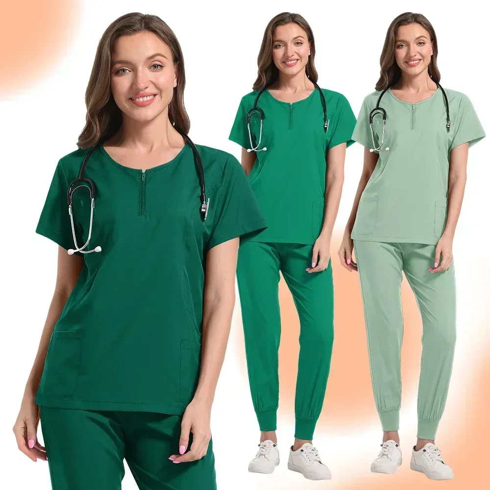 Multicolorido unissex manga curta uniforme de enfermeira de farmácia hospital médico workwear uniformes de cirurgia dentária oral conjuntos de esfoliantes médicos