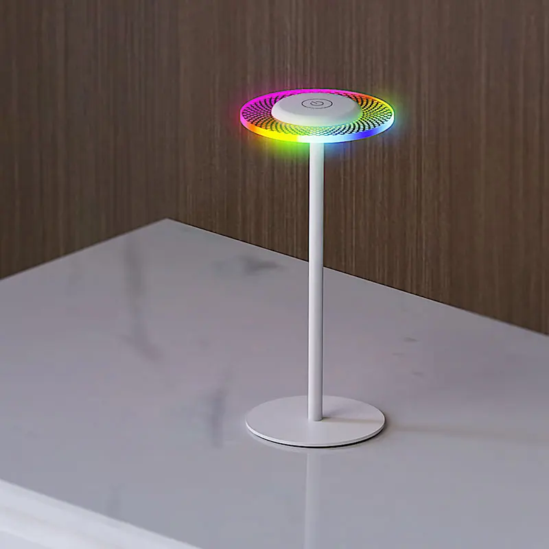 Paquete de 2 luces de mesa LED DIY blanco y negro blanco cálido multicolor