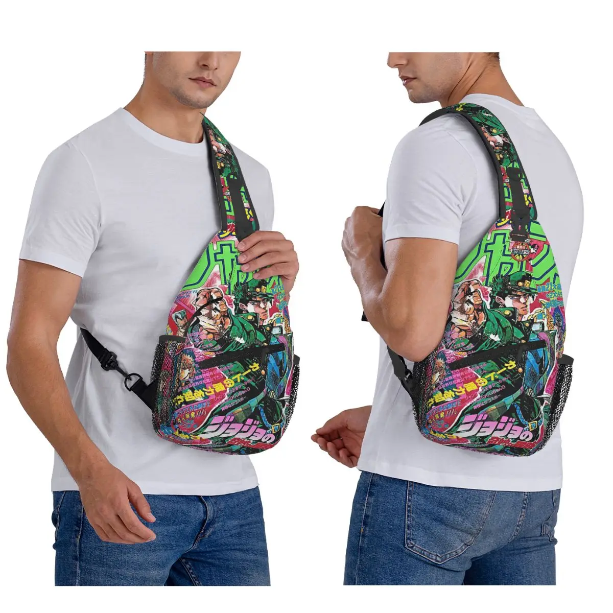 

Jotaro Kujo японское аниме JoJo's Bizarre Adventure нагрудная сумка мужской рюкзак через плечо на слинге нагрудная сумка походная рюкзак сумка на плечо