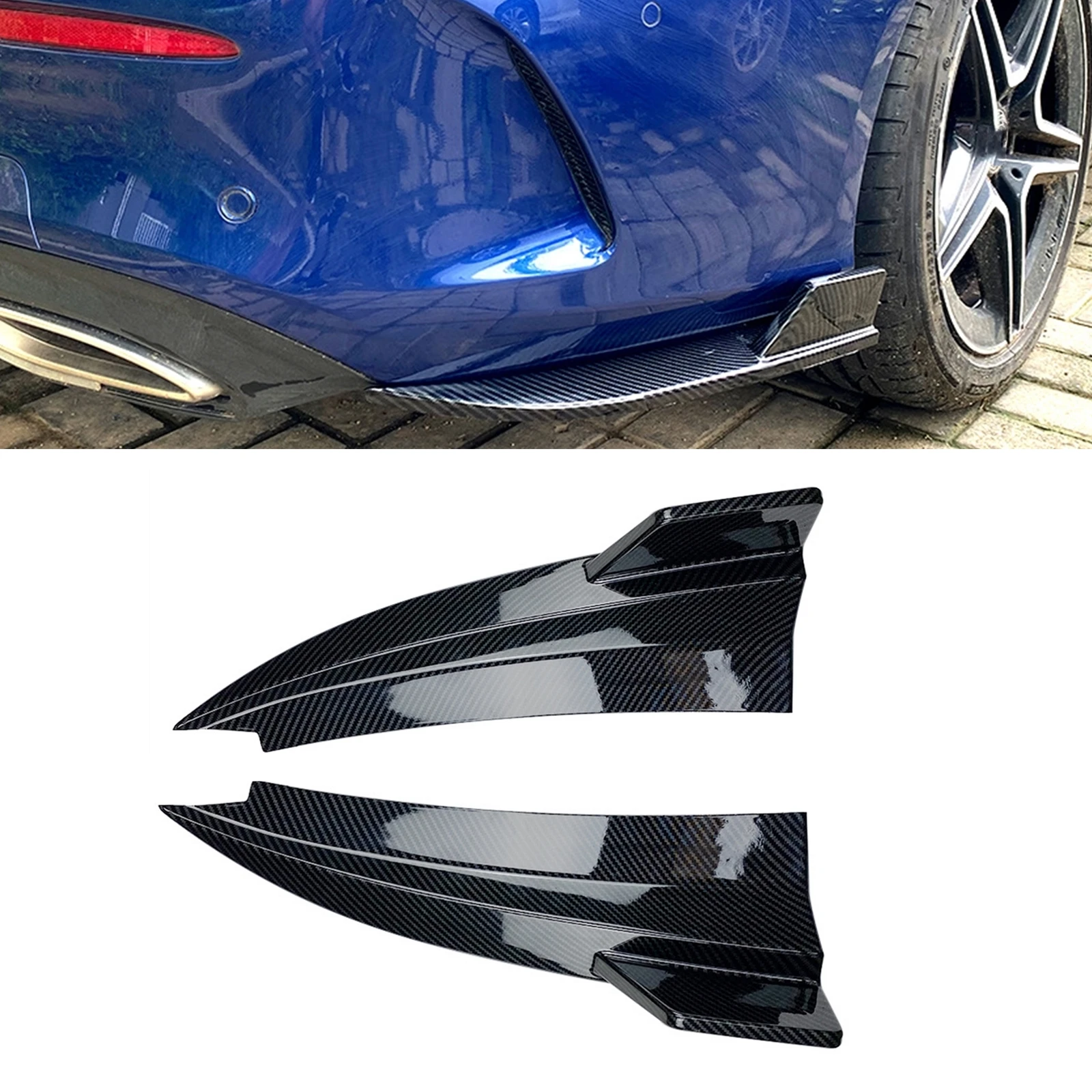 

Rear Bumper Side Spoiler Splitter Cover Kit For Mercedes Benz C Coupe C205 2 Door C180 C200 C250 C260 C300 C43 C63 AMG 2015-2021