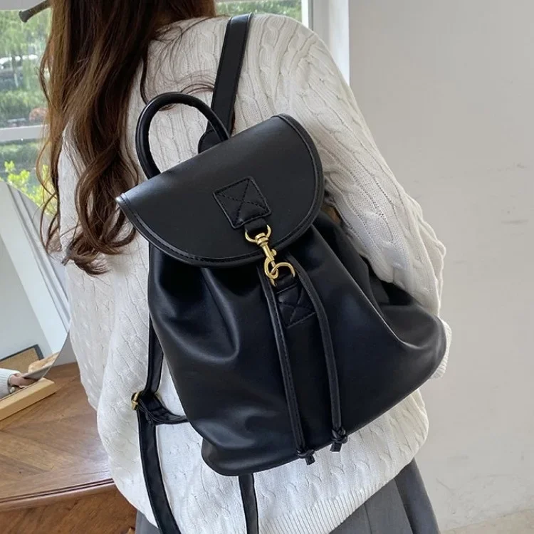 

Kpop женские рюкзаки большой емкости из мягкой искусственной кожи школьные сумки для девочек-подростков mochila женская сумка на плечо черный рюкзак