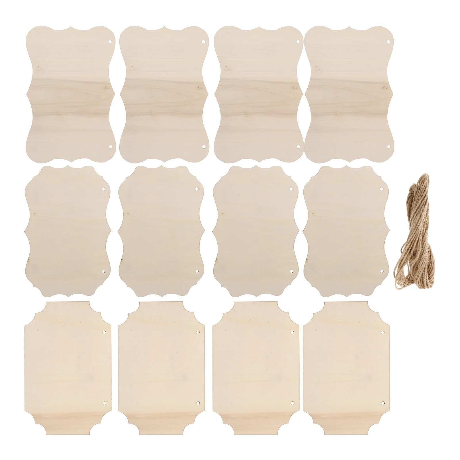 

12pcs Wooden Hanging Signs Blank Plaques Unfinished Wood Plates Diy Craft Decor Wall Home Use Party Festival