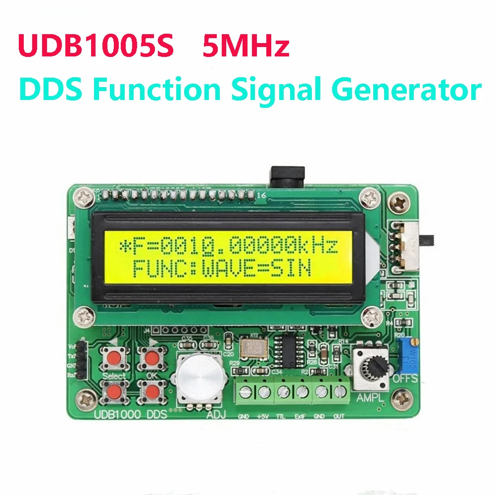 UDB1005S 5MHz DDS Function Signal Generator Sweep Pulse Digital Signal Generator/Frequency Counter Frequency Sweep Communication