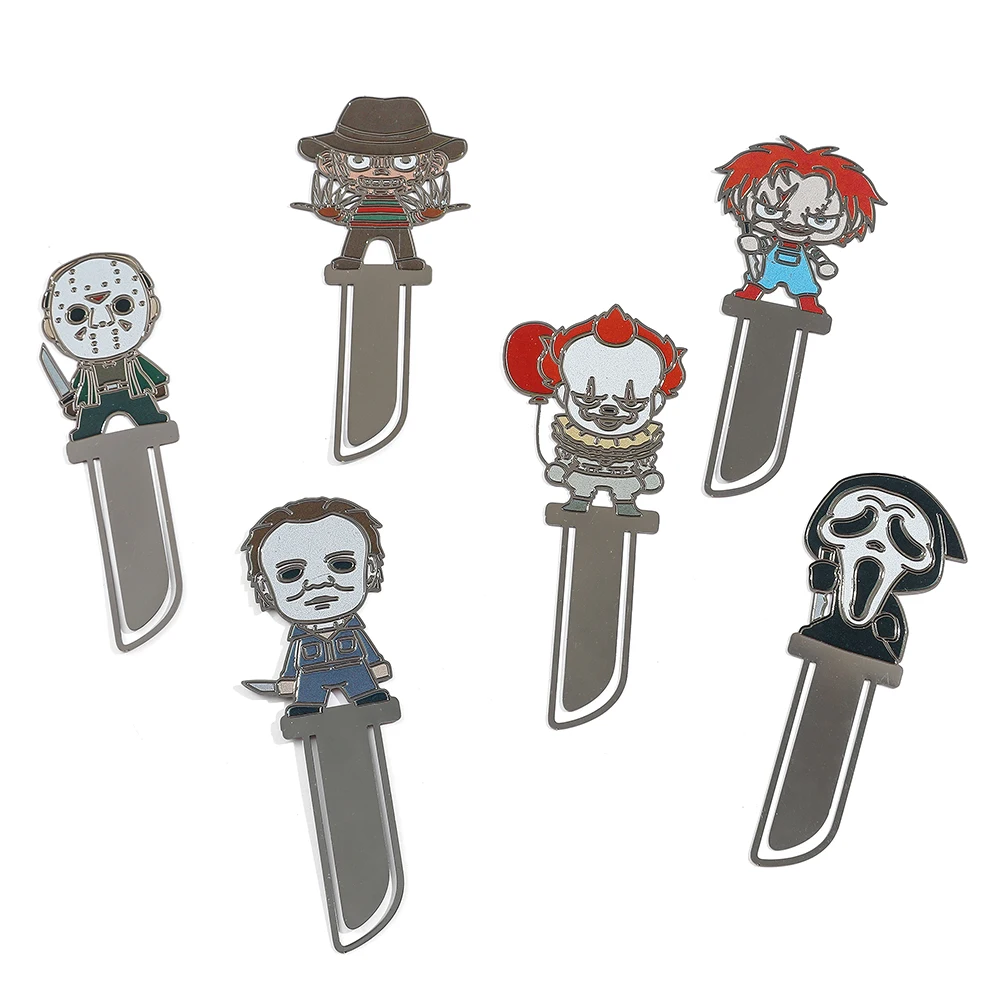 Black Friday Clown Terror Dagger Bookmark Punk Movie Halloween Personality Stationery Festival Gifts Page Marker Supplies