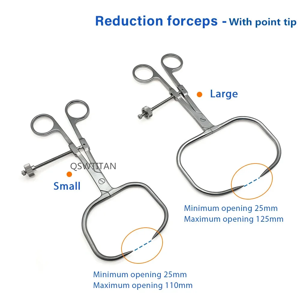 Orthopedic Reduction Forceps with Holding Forceps Ball Tip Pointed Tip Plate Orthopedic Surgical Instruments