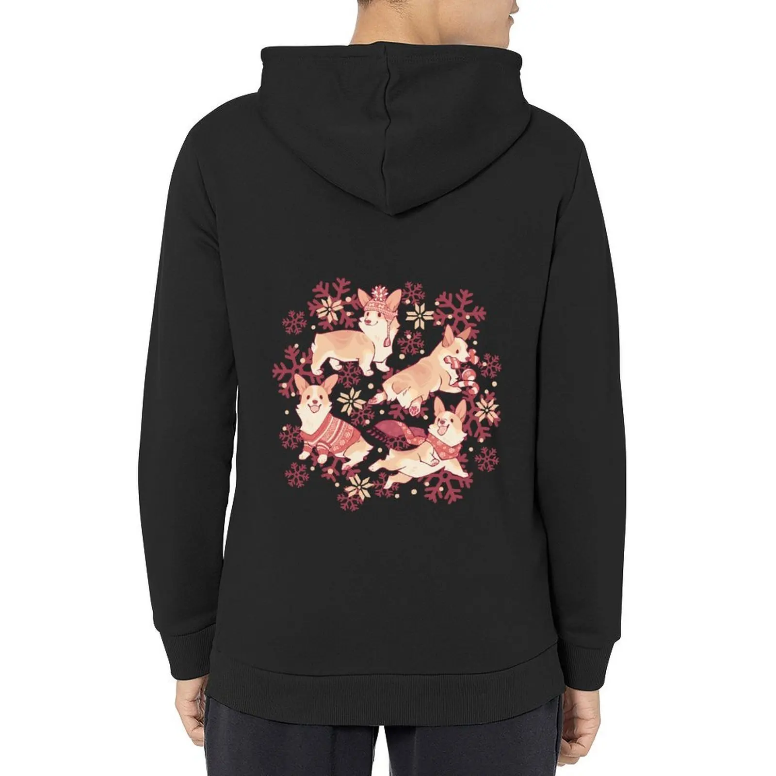 

Winter corgis in jolly crimson Hoodie korean style clothes autumn new products male clothes men's autumn clothes hoodie man