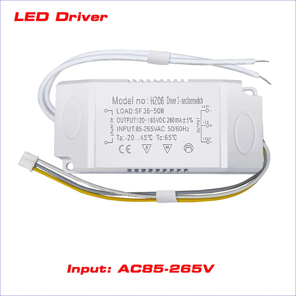 Isolated LED Driver – AC 85-265V 3-Color Transformer For Dimmable Color-Changing Chandeliers (25-36W & 36-50W) – Industrial Power Supply