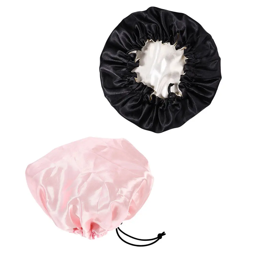 

2Pcs Kids Elastic Adjustable Satin Sleep Caps Comfortable Breathable Night Sleep Hats Hair Protector Caps for Children