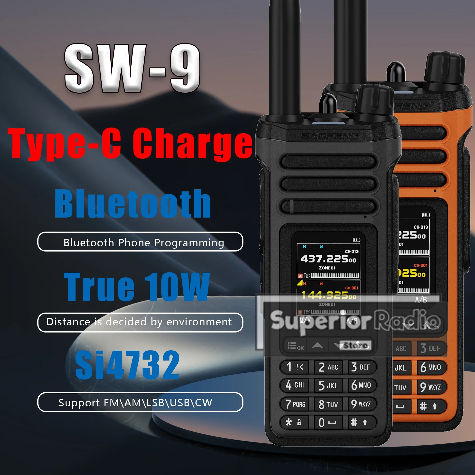 radio-baofeng-sw-9-walkie-talkie-am-fm-lsb-sw-avec-chargement-type-c-vhf-uhf-10w-1000-canaux-noaa-longue-portee-bluetooth-programmable-radio-uv-36