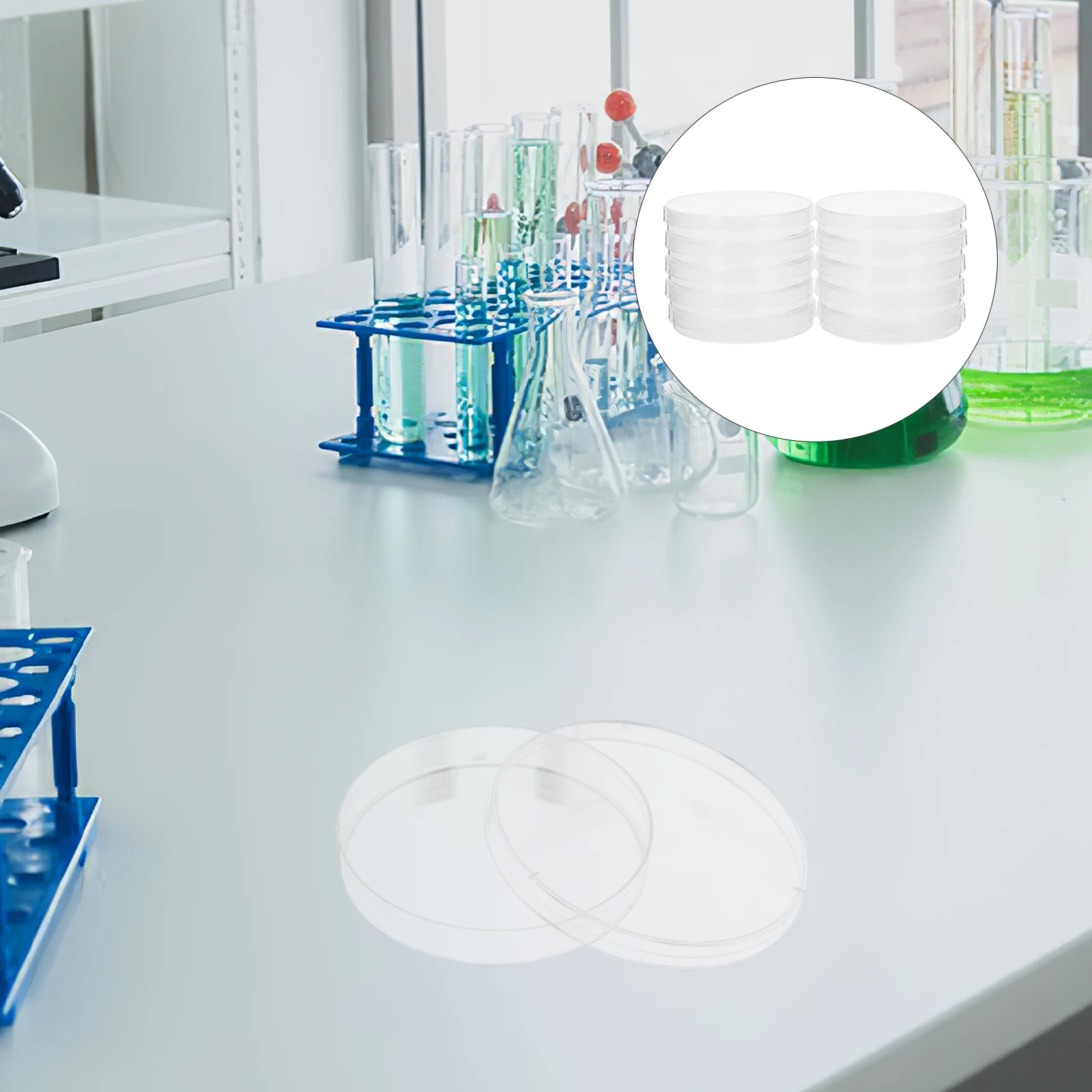 

10 Pcs Petri Dish Bacteria Plate Disposable Transparent Plastic Cell Culture Dishes Child