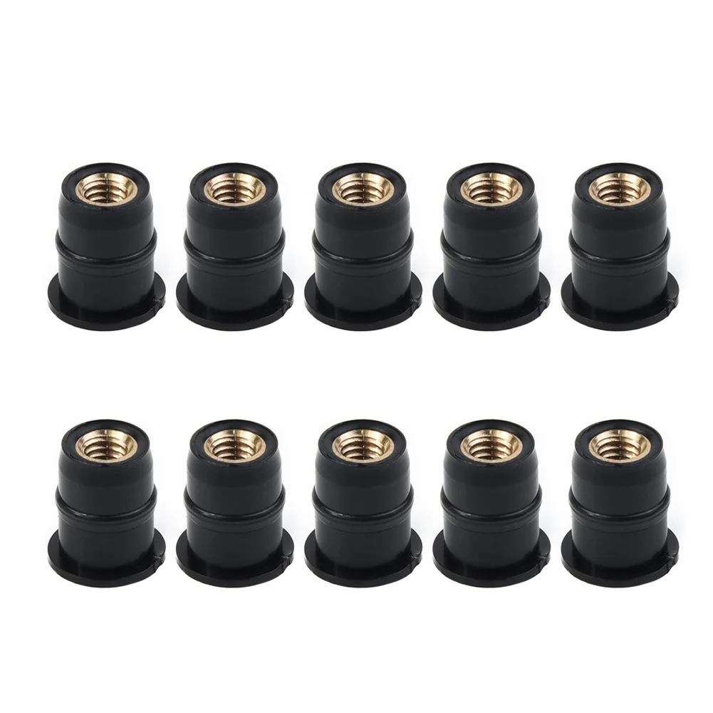 10PCS Well Nut M5 5mm Metric Rubber Motorcycle Windshield Rubber Rivet Nuts Bolts For Honda For Suzuki