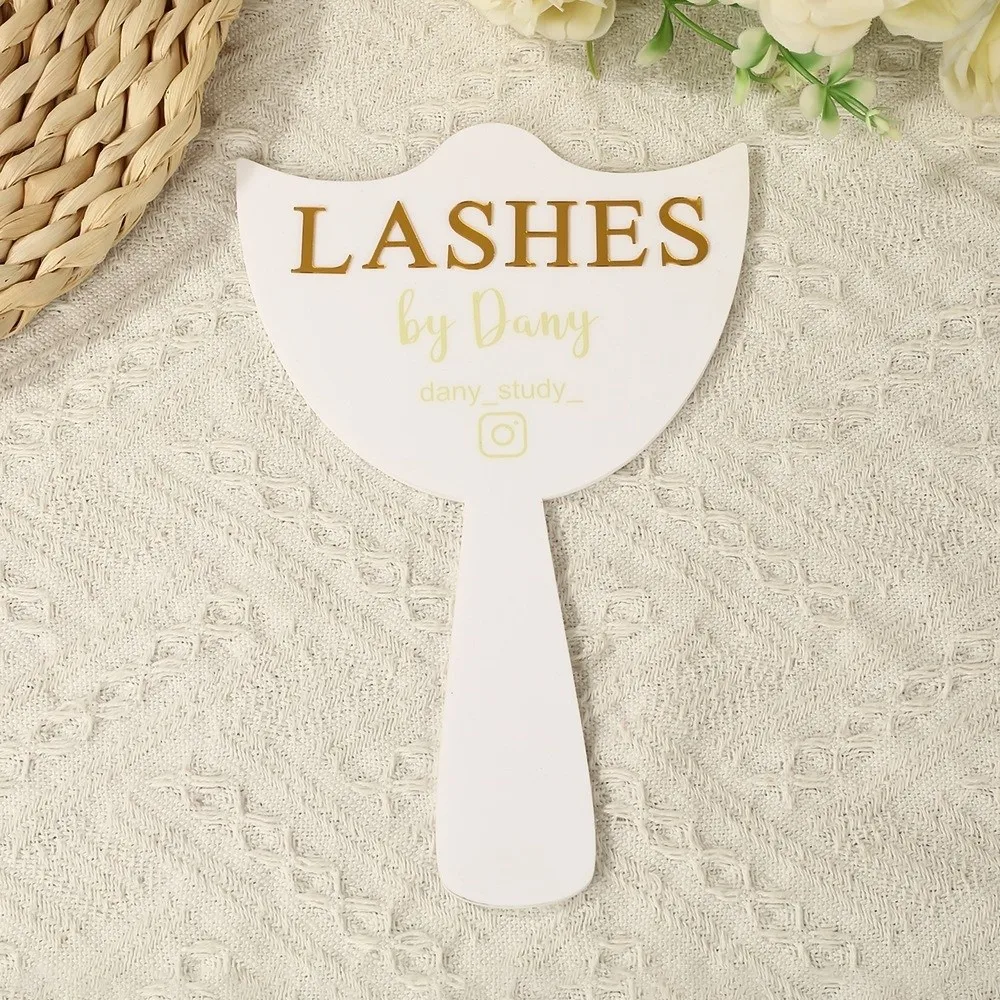 Handheld Mirror Eyelash Technician Photo Prop Lash Extension DisplayTools Acrylic Lash Beauty Mirror 3D Effect Blocking Tool